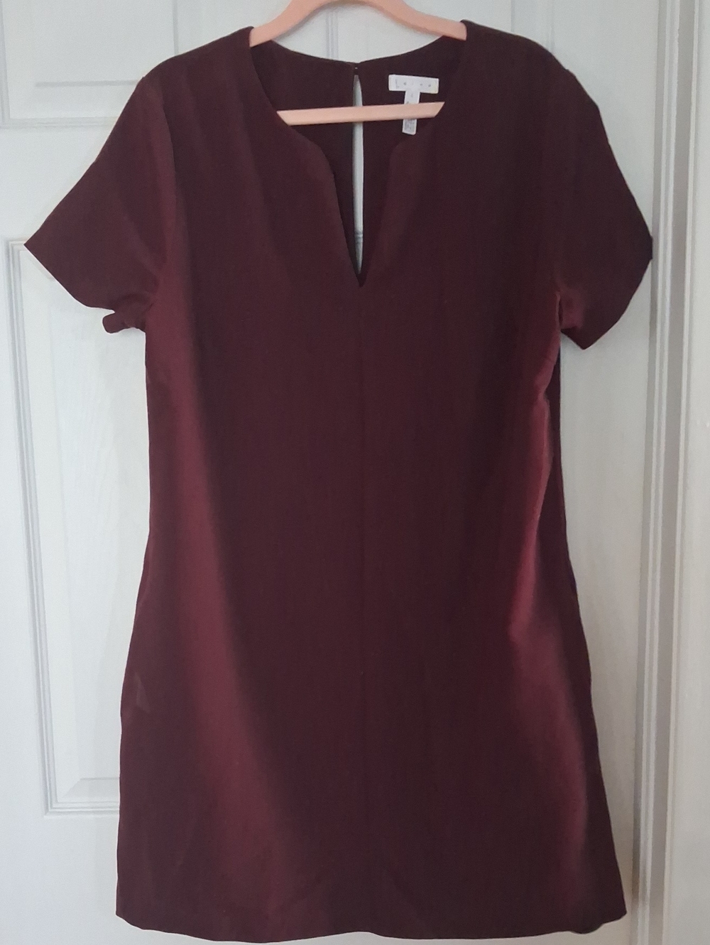 Leith Burgundy Short Sleeve Tunic Dress